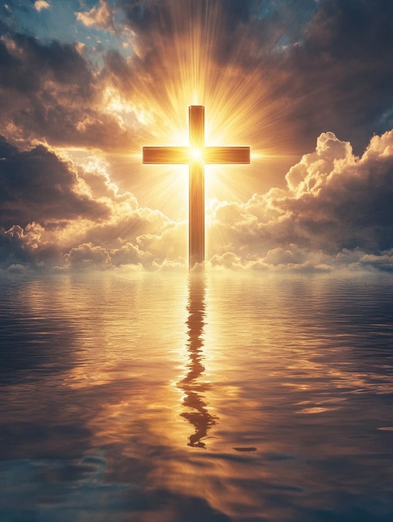 Paintcolor Jesus Stamped Cross Stitch Kits - Sea Needlepoint Counted Cross Stitch Kits for Beginners Adults Patterns Crossstitching Kits Dimensions Embroidery Kits Arts and Crafts (11CT Without Frame) - Image 1